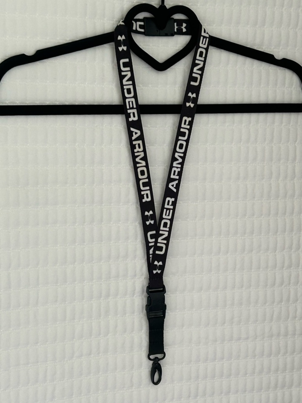 Under Armour Black and White Branded Lanyard